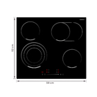 Cooktop 4 Bocas Elétrico Vidro Preto 220V Arkton 4093860002 Cuisinart