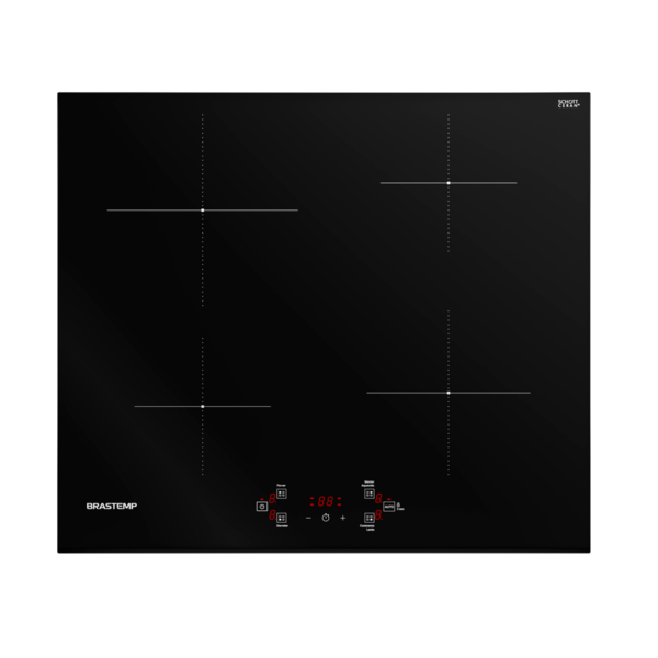 Cooktop 4 Bocas Elétrico com Funções Especiais Vidro Preto 220V BDJ60BE Brastemp