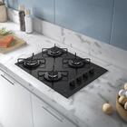 Cooktop 4 Bocas Preto Mesa De Vidro Atlas Agile Up Mega Chama