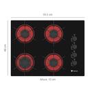 Cooktop 4 Bocas Venax Arena Preto/vermelho Gas Glp