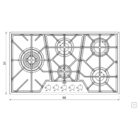 Cooktop 5 Bocas a Gás Automático Vidro Branco Bivolt Design Collection Penta Glass Full 5GG Tramontina