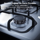 Cooktop 5 Bocas a Gás com Grades Duplas de Ferro Fundido Automático Inox Bivolt Experience KE5XC Electrolux