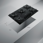 Cooktop 5 Bocas a Gás com Grades de Ferro Aramado e Chama Simmer Automático Vidro Preto Bivolt BDD75BEUNA Brastemp