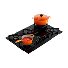 Cooktop 5 Bocas a Gás Ferro Fundido e Super Chama Automático Vidro Preto Bivolt BDS75AEUNA Brastemp