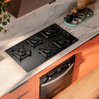 Cooktop 5 Bocas a Gás Automático Vidro Preto Bivolt Eclipse BDS85AEUNA Brastemp