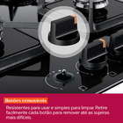 Cooktop 5 Bocas a Gás Automático Vidro Preto Bivolt Eclipse BDS85AEUNA Brastemp