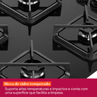 Cooktop 5 Bocas a Gás Automático Vidro Preto Bivolt Eclipse BDS85AEUNA Brastemp