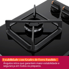 Cooktop 5 Bocas a Gás Automático Vidro Preto Bivolt Eclipse BDS85AEUNA Brastemp