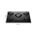 Cooktop 5 Bocas a Gás com Tripla Chama e Acendimento Automático Vidro Preto Bivolt KE5TP Electrolux