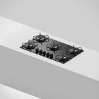 Cooktop 5 Bocas Continental A Gás De Vidro  Temperado Preto (