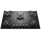 Cooktop 5 Bocas Continental A Gás De Vidro  Temperado Preto (