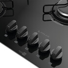 Cooktop 5 Bocas Preto Mesa De Vidro Atlas Agile Up Mega Chama