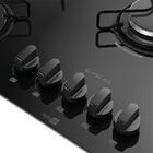 Cooktop 5 Bocas Preto Mesa De Vidro Atlas Agile Up Mega Chama