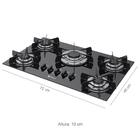 Cooktop 5 Bocas Venax Sognare Preto Gas Glp