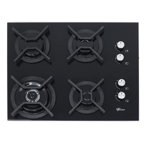 Cooktop à Gás 4 Bocas Vidro Preto Bivolt Infinity Fischer
