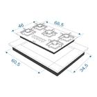 Cooktop A Gas 5 Bocas Built Blt5qpr Preto Bivolt