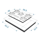 Cooktop a Gás 5 Queimadores Tripla Chama Preto Built