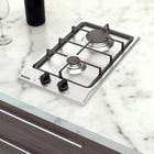 Cooktop a Gás Bivolt 2 Bocas Metal Prata Tramontina