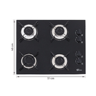 Cooktop a Gás Bivolt 4 Bocas Preto Fischer
