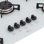 Cooktop a Gás Bivolt 5 Bocas Vidro Branco Polar Fischer