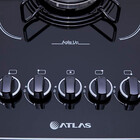 Cooktop Atlas 5 Bocas Acendimento Automático Agile Up Glass
