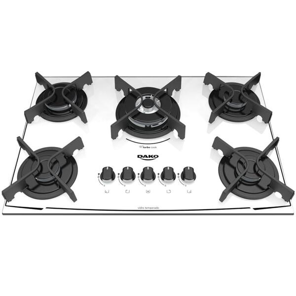 Cooktop Dako 5 Bocas Branco Com Acendimento Superautomático Bivolt