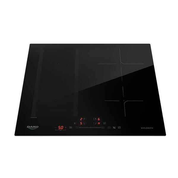 Cooktop De Indução 4 Bocas Preto Com Zona Flexível Dako Diplo