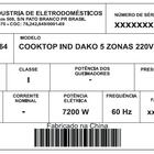 Cooktop De Indução 5 Bocas Dako Select Painel Touch