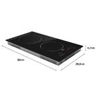 Cooktop De Indução Embutir Hq 2 Bocas Painel Touch 3500w Pret