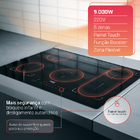 Cooktop De Indução Hq 5 Bocas Painel Touch Free Zone Preto 90
