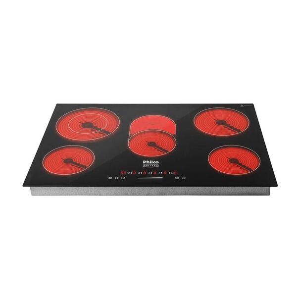 Cooktop Elétrico Philco Volcano Pct55vc Com 5 Bocas Preto 220v