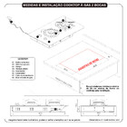 Cooktop Fogatti À Gás Fgt 2b Vidro Preto Flange Inox