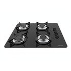 Cooktop Fogatti À Gás Fgt 4b Vidro Preto Flange Inox