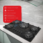 Cooktop Fogatti À Gás Fgt 5b Tc Vidro Preto Flange Esmaltada