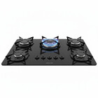 Cooktop Fogatti À Gás Fgt 5b Tc Vidro Preto Flange Esmaltada
