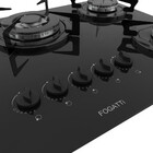 Cooktop Fogatti À Gás Fgt 5b Tc Vidro Preto Flange Esmaltada