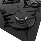 Cooktop Fogatti À Gás Fgt 5b Tc Vidro Preto Flange Esmaltada