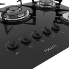 Cooktop Fogatti À Gás Fgt 5b Tc Vidro Preto Flange Inox