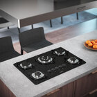 Cooktop Fogatti À Gás Fgt 5b Tc Vidro Preto Flange Inox