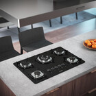 Cooktop Fogatti À Gás Fgt 5b Tc Vidro Preto Flange Inox