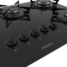 Cooktop Fogatti À Gás Fgt 5b Vidro Preto Flange Esmaltada