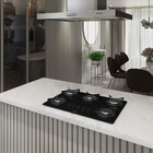 Cooktop Fogatti À Gás Fgt 5b Vidro Preto Flange Esmaltada