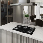 Cooktop Fogatti À Gás Fgt 5b Vidro Preto Flange Inox