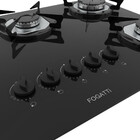 Cooktop Fogatti À Gás Fgt 5b Vidro Preto Flange Inox