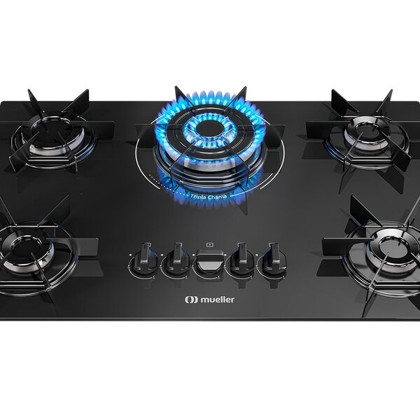 Cooktop Mueller 5 Bocas Com Queimador Tripla Chama Mcg5bc Bivolt