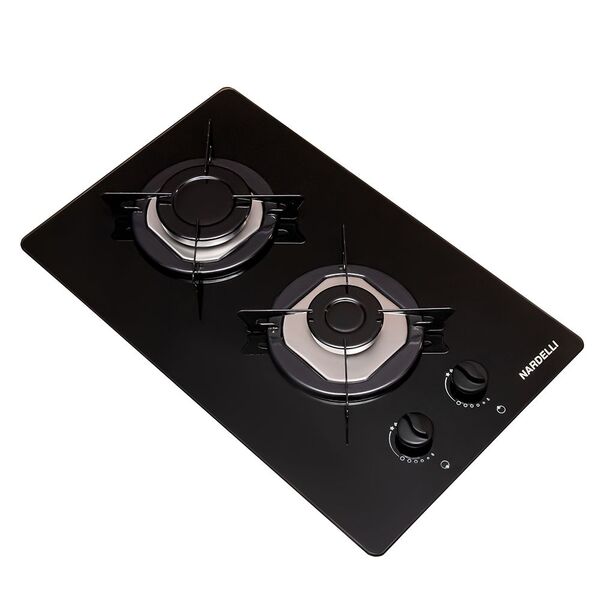 Cooktop Nardelli Nv2 2 Bocas Flange Inox E Vidro Preto Bivolt