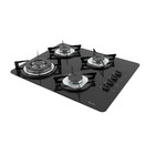 Cooktop Terim À Gás Trm 4b Tc Vidro Preto Flange Inox