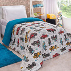 Coordenado Coberdrom Edredom E Lençol Solteiro 4 Peças Carros