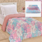 Coordenado Coberdrom Edredom E Lençol Solteiro 4 Peças Unicór