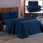 Coordenado Cobre Leito E Lençol Queen Sereno Em Malha 7 Peças